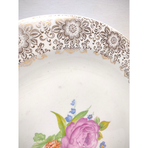 Vintage American Limoges Sebring PRIMERCO 12” Serving Platter Ohio USA 22K Gold - Picture 8 of 10